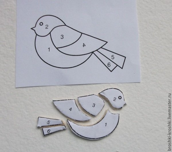 Объемная аппликация птицы