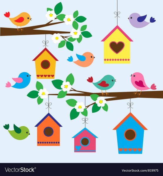 Скворечники цветные для вырезания