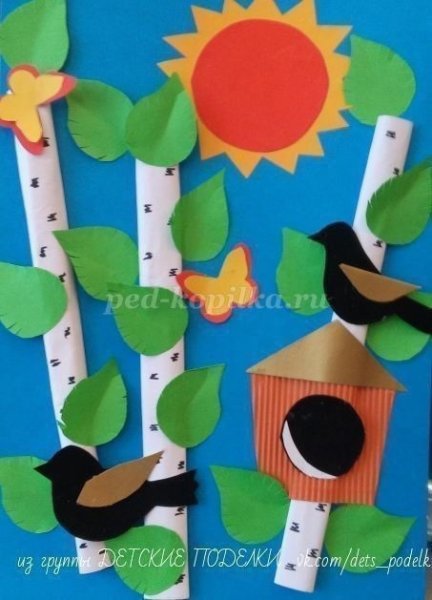 Аппликация на тему Весна