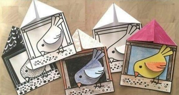 Домик для птичек бумажный