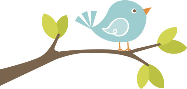 Птичка на ветке рисунок