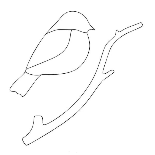 Птичка шаблон для вырезания