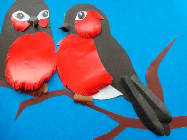 Объемная аппликация птицы