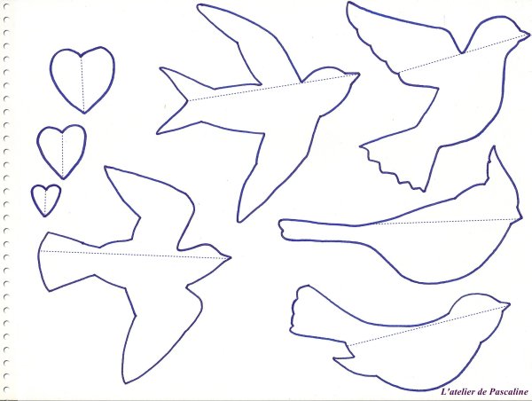 Птичка из бумаги шаблон