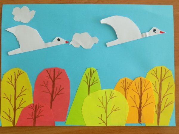 Аппликация перелетные птицы