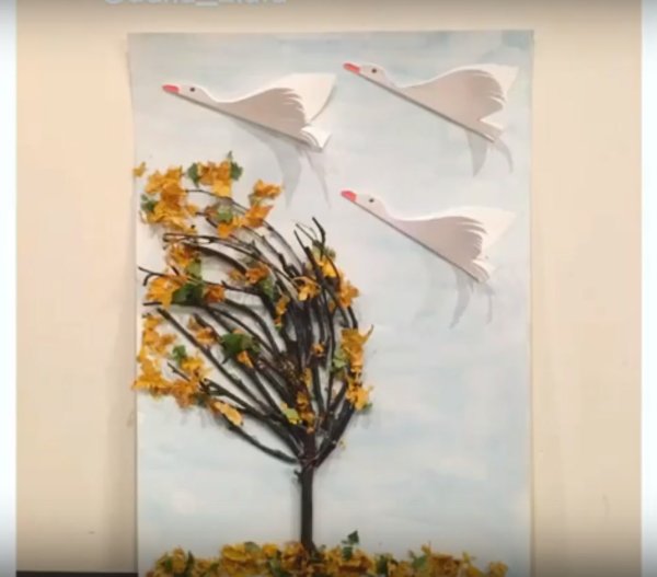 Аппликация журавль