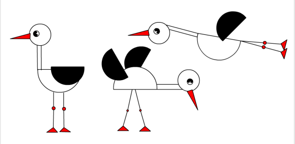 Птичка из геометрических фигур