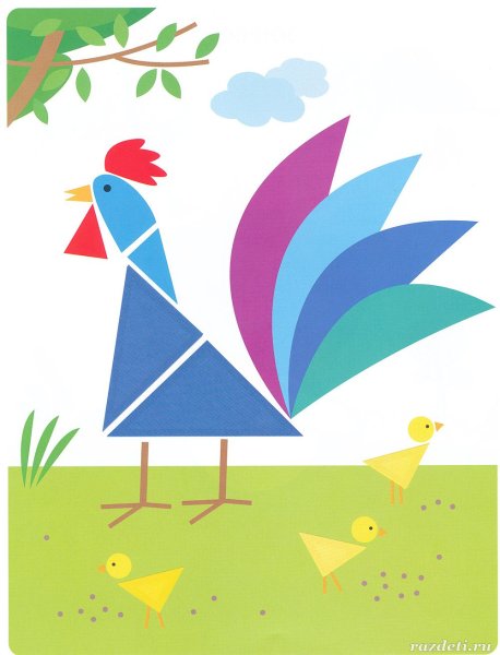 Птица из геометрических фигур