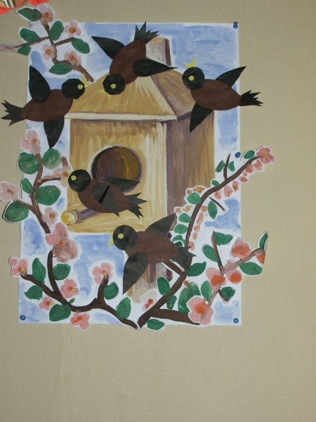 Аппликация весенние птички