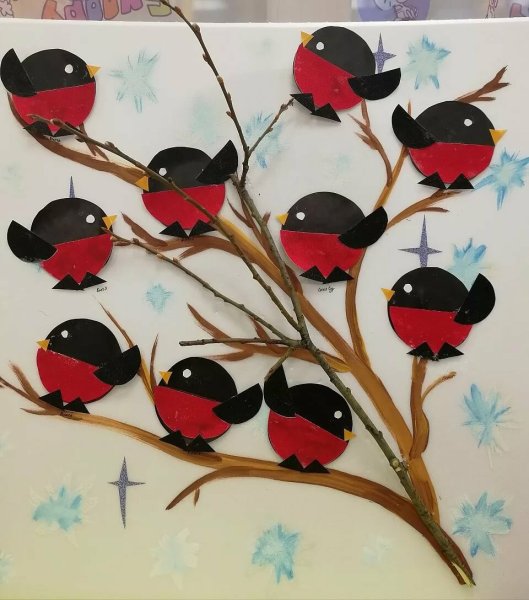 Птицы аппликация для детей