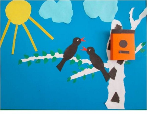Аппликация на тему птицы