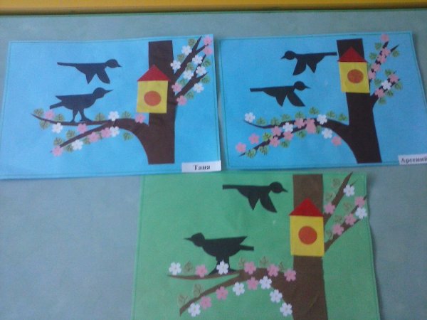 Аппликация птицы в подготовительной группе