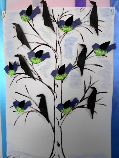 Аппликация на тему птицы