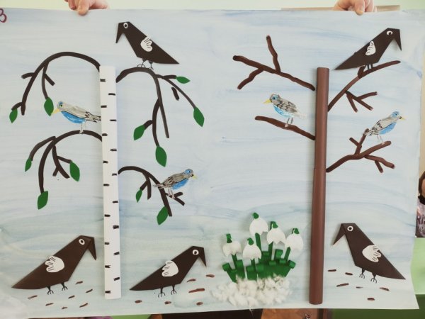 Аппликация Весна старшая группа