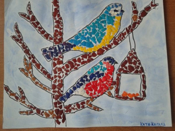 Аппликация на тему птицы