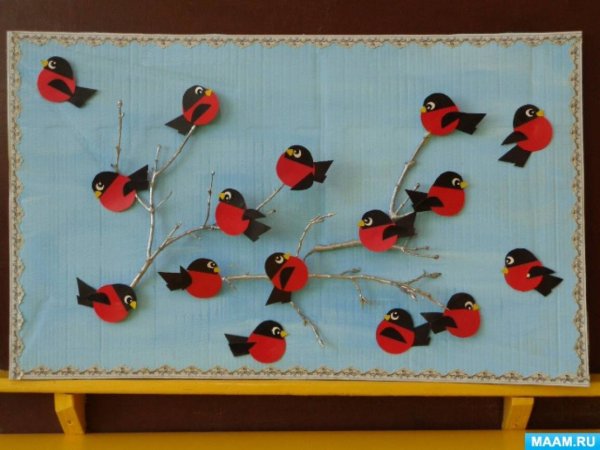 Детям о Снегирях средняя группа