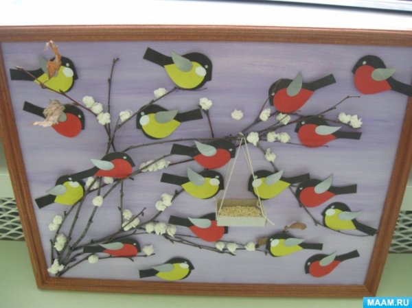 Аппликация на тему птицы