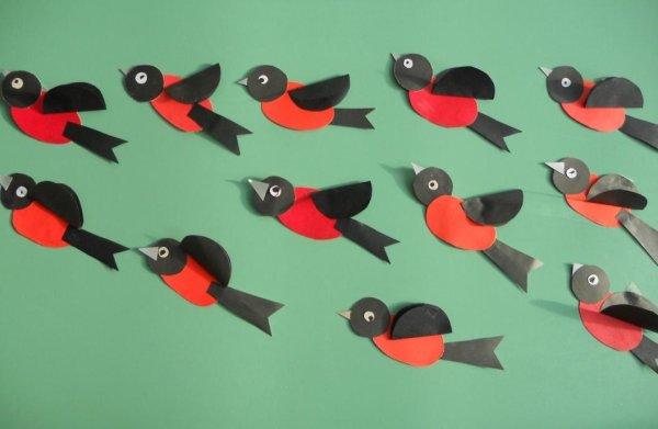 Снегирь из бумаги