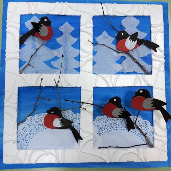 Снегирь аппликация для детей