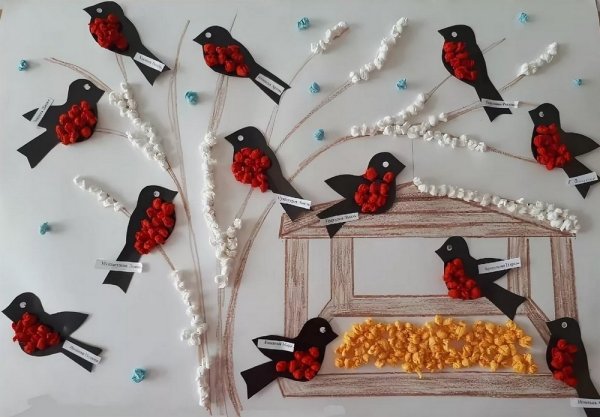 Аппликация на тему зима