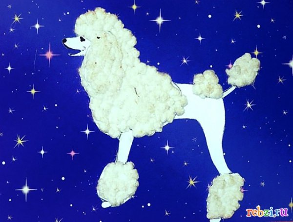 Собачка из ватных палочек