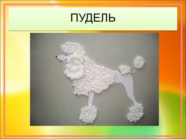Поделка пудель из ваты