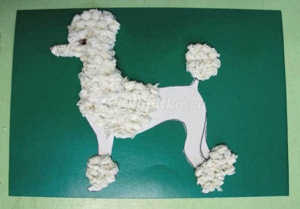 Собака из салфетки