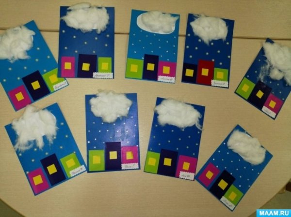 Аппликация пушистая тучка