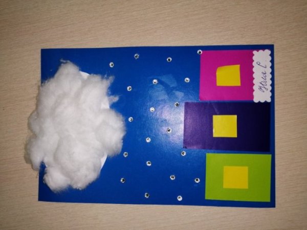 Аппликация пушистая тучка в 1 младшей группе