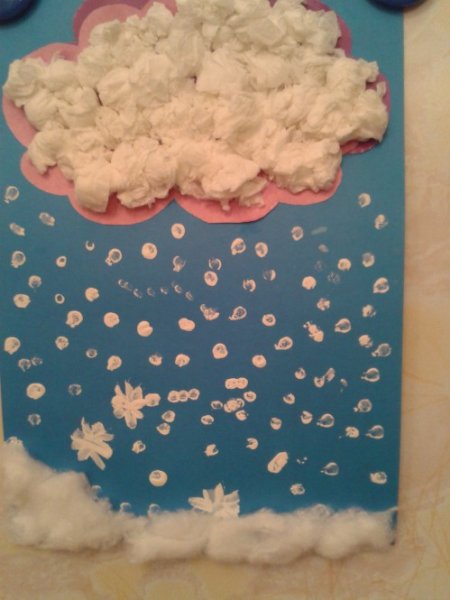 Облачко из ваты поделка