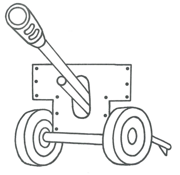 Военная пушка раскраска