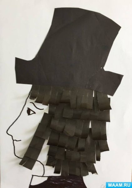 Портрет Пушкина из бумаги поделка