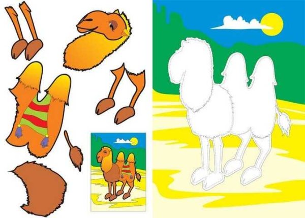 Верблюд аппликация для детей