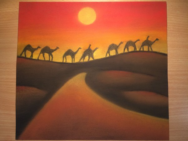 Пустыня гуашью