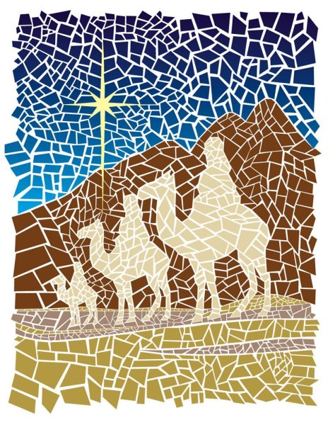 Мозаика из кусочков цветной бумаги