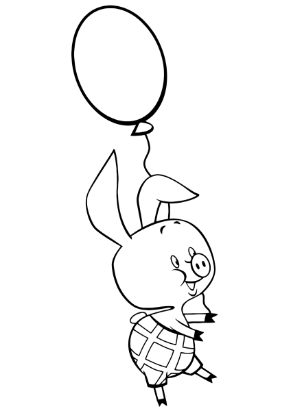 Раскраска Пятачок из Винни пуха Советский