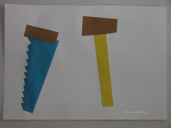 Аппликация в средней группе на тему инструменты