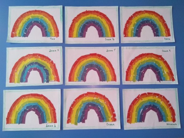 Радуга аппликация для детей