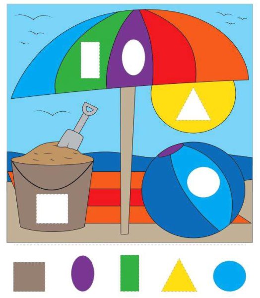 Аппликация из геометрических фигур для дошкольников