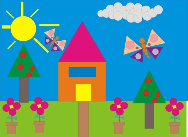 Аппликация из геометрических фигур