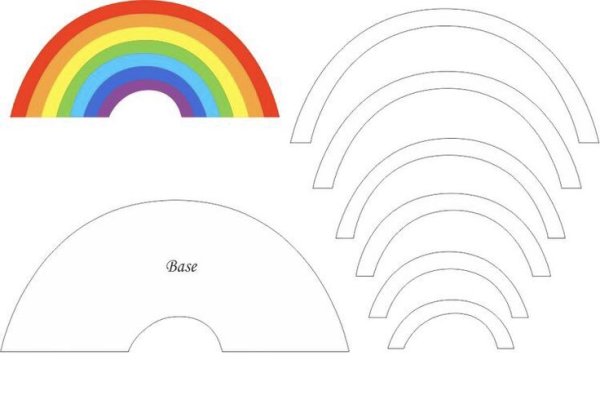 Радуга трафарет для аппликации