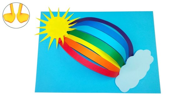 Радуга из цветной бумаги для детей