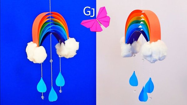 Радуга из цветной бумаги для детей