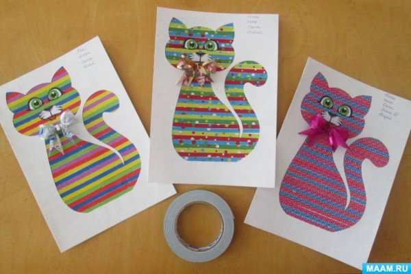 Аппликация радужные котики