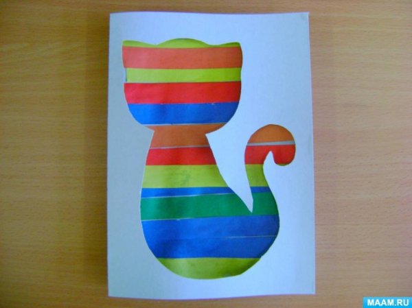 Аппликация из цветных полосок