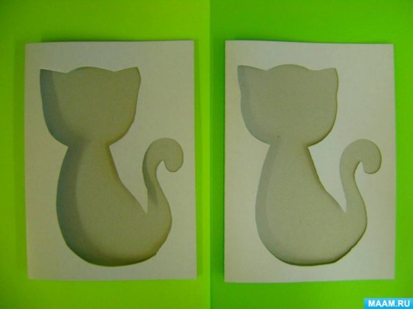 Аппликация кошка в средней группе