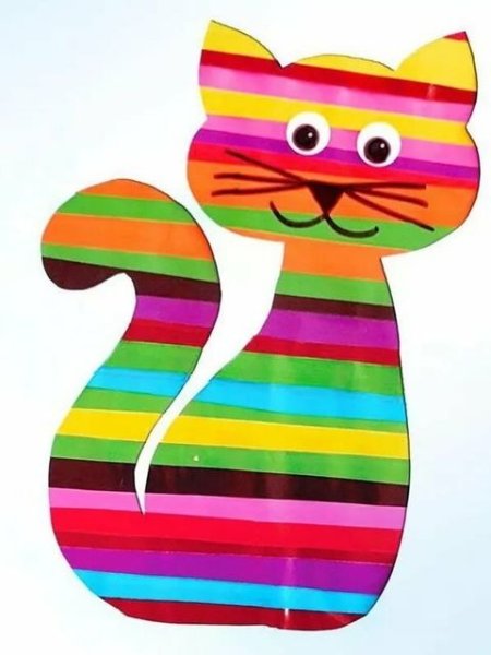 Кот из цветных полосок