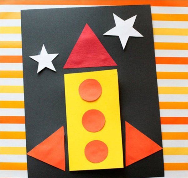 Ракета аппликация для детей