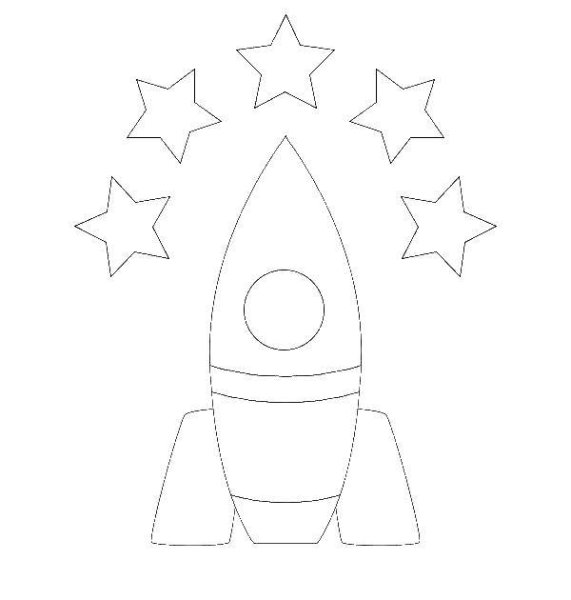 Ракета раскраска для детей