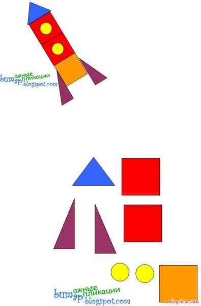 Ракета из геометрических фигур